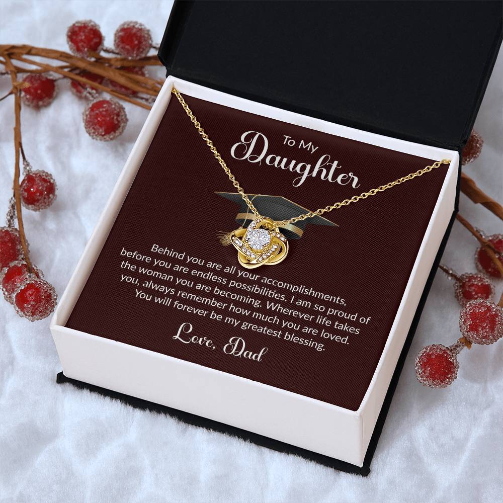 To My Daughter – Proud Dad Graduation Necklace