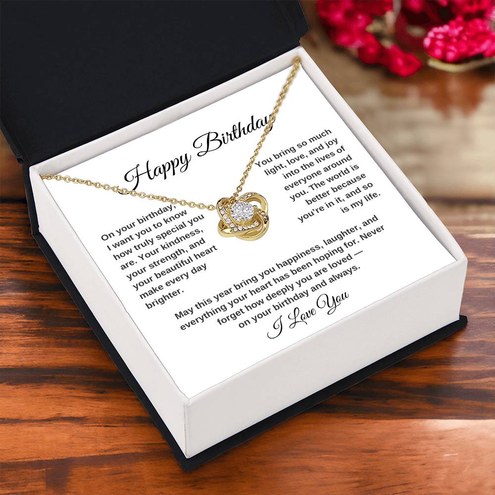 Happy Birthday – You Are Deeply Loved | Love Knot Necklace