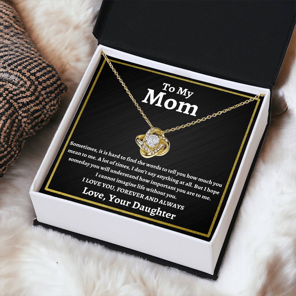 To My Mom | I Love You Forever and Always | Love Knot Necklace