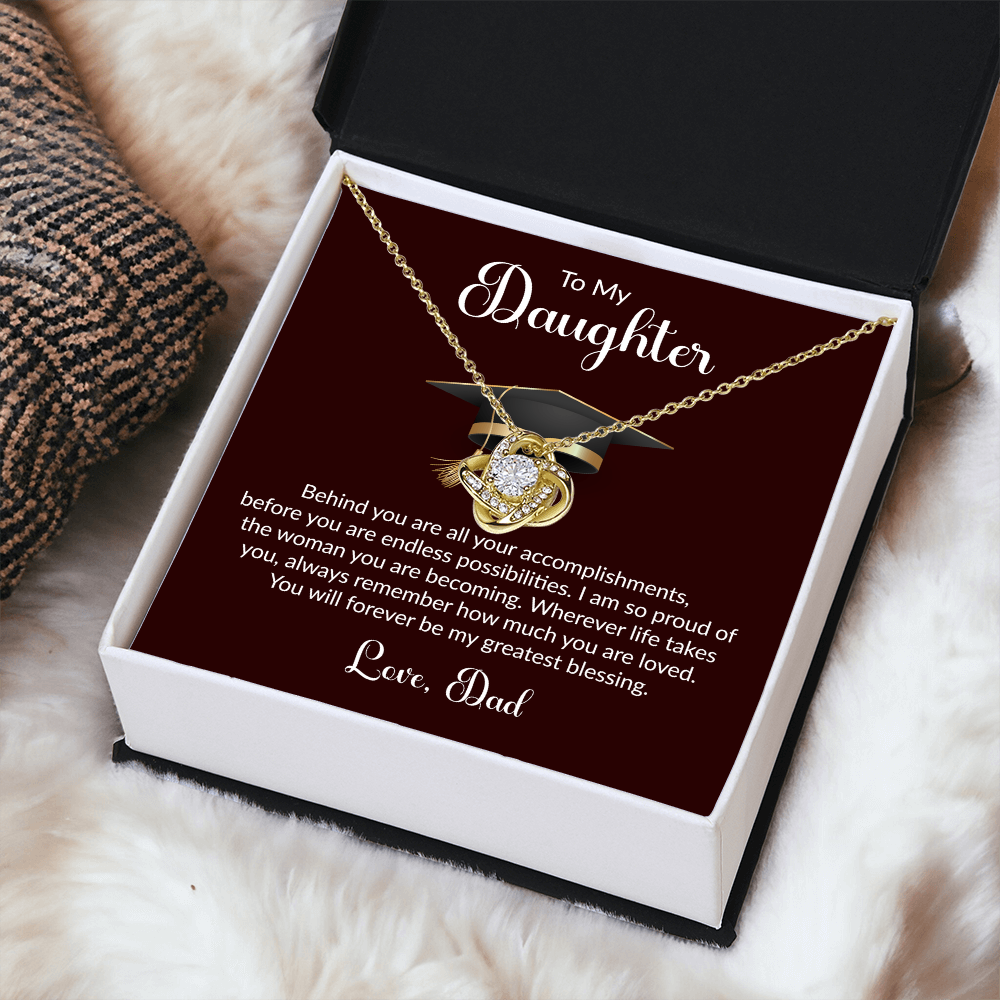 To My Daughter – Proud Dad Graduation Necklace