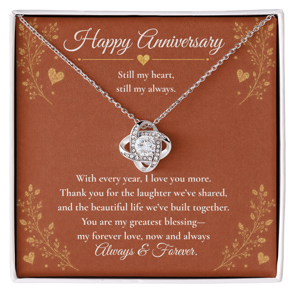 To My Wife – My Heart, My Always | Anniversary Love Knot Necklace