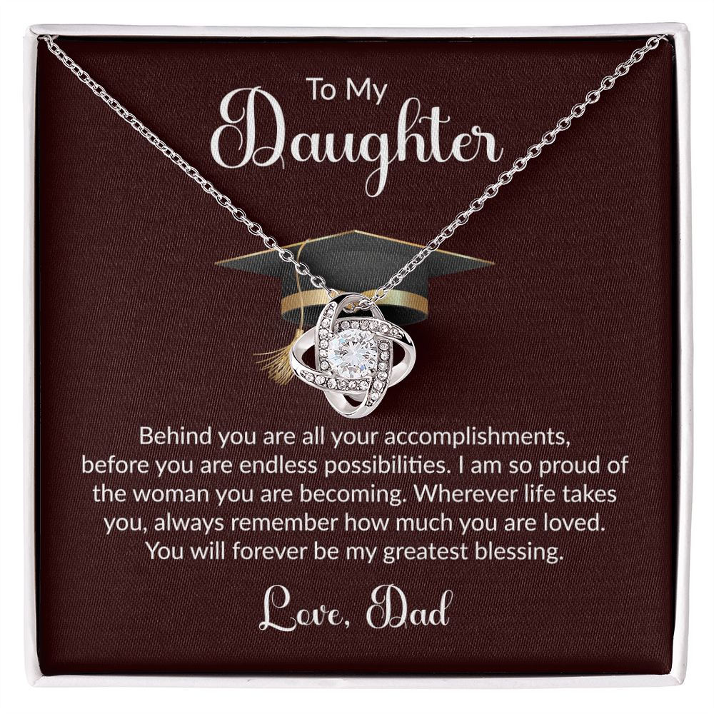 To My Daughter – Proud Dad Graduation Necklace