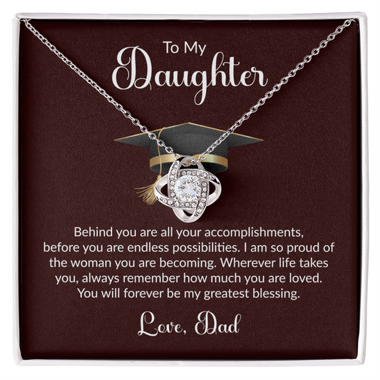 To My Daughter – Proud Dad Graduation Necklace
