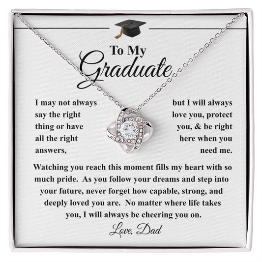 To My Daughter Graduation Necklace - Love Knot