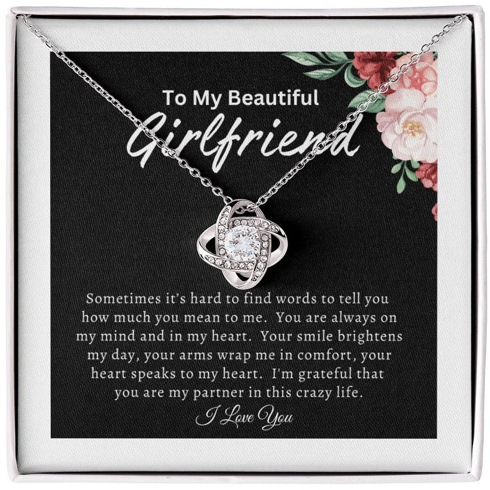 To My Beautiful Girlfriend (Mother's Day Gift, Birthday Gift, Valentine's Day Gift) - Love Knot Necklace