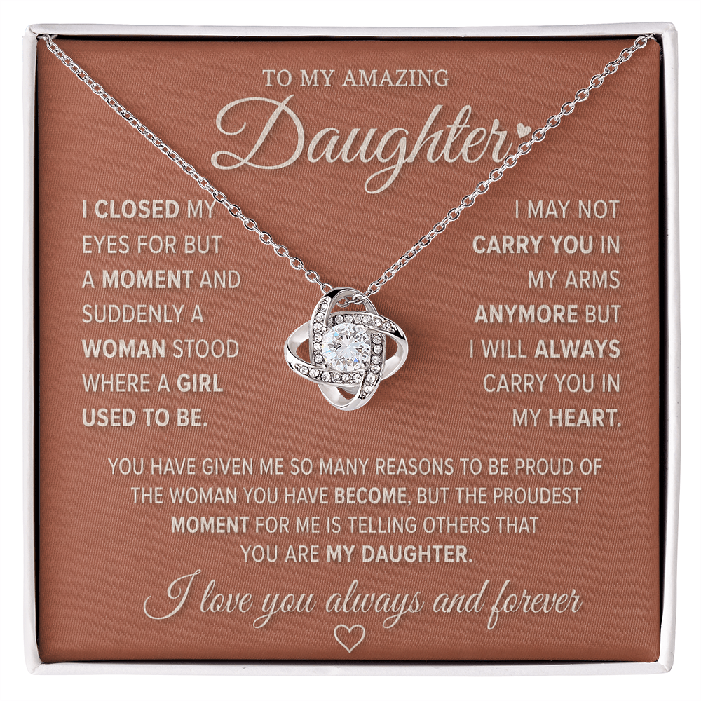 To My Amazing Daughter – Love Knot Necklace