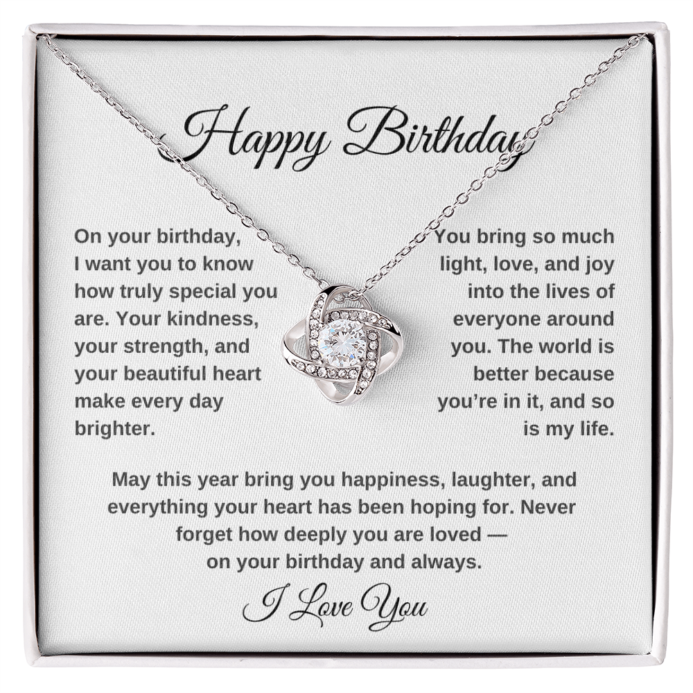 Happy Birthday – You Are Deeply Loved | Love Knot Necklace