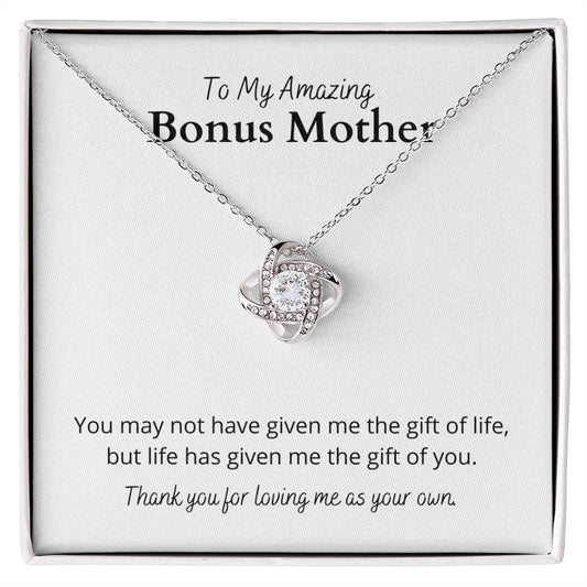 To My Bonus Mom | Thank You For Loving Me As Your Own | Love Knot Necklace