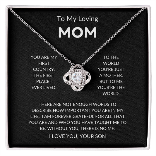 Mom - You're The World - Love Knot Necklace From Son