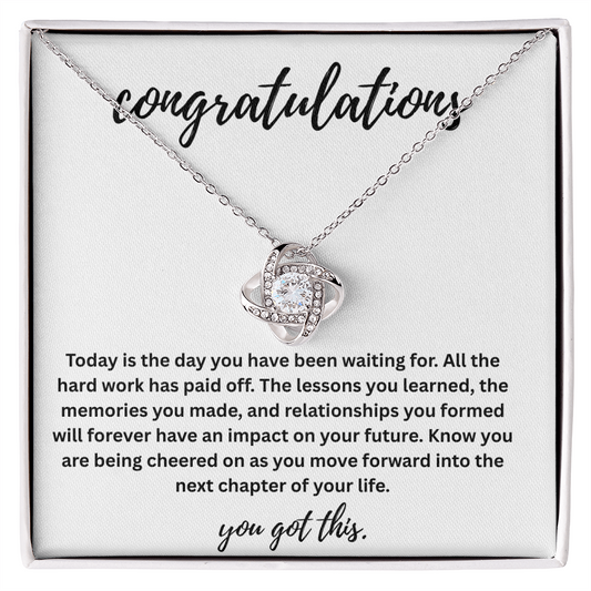 Graduation Love Knot Necklace