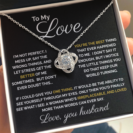To My Love – Heartfelt Forever Love Knot Necklace | Romantic Gift from Husband to Wife