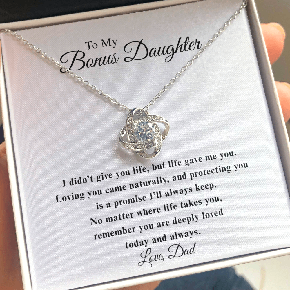 To My Bonus Daughter – Love Knot Necklace from Dad