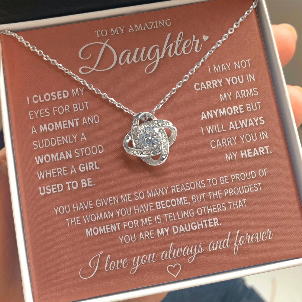 To My Amazing Daughter – Love Knot Necklace