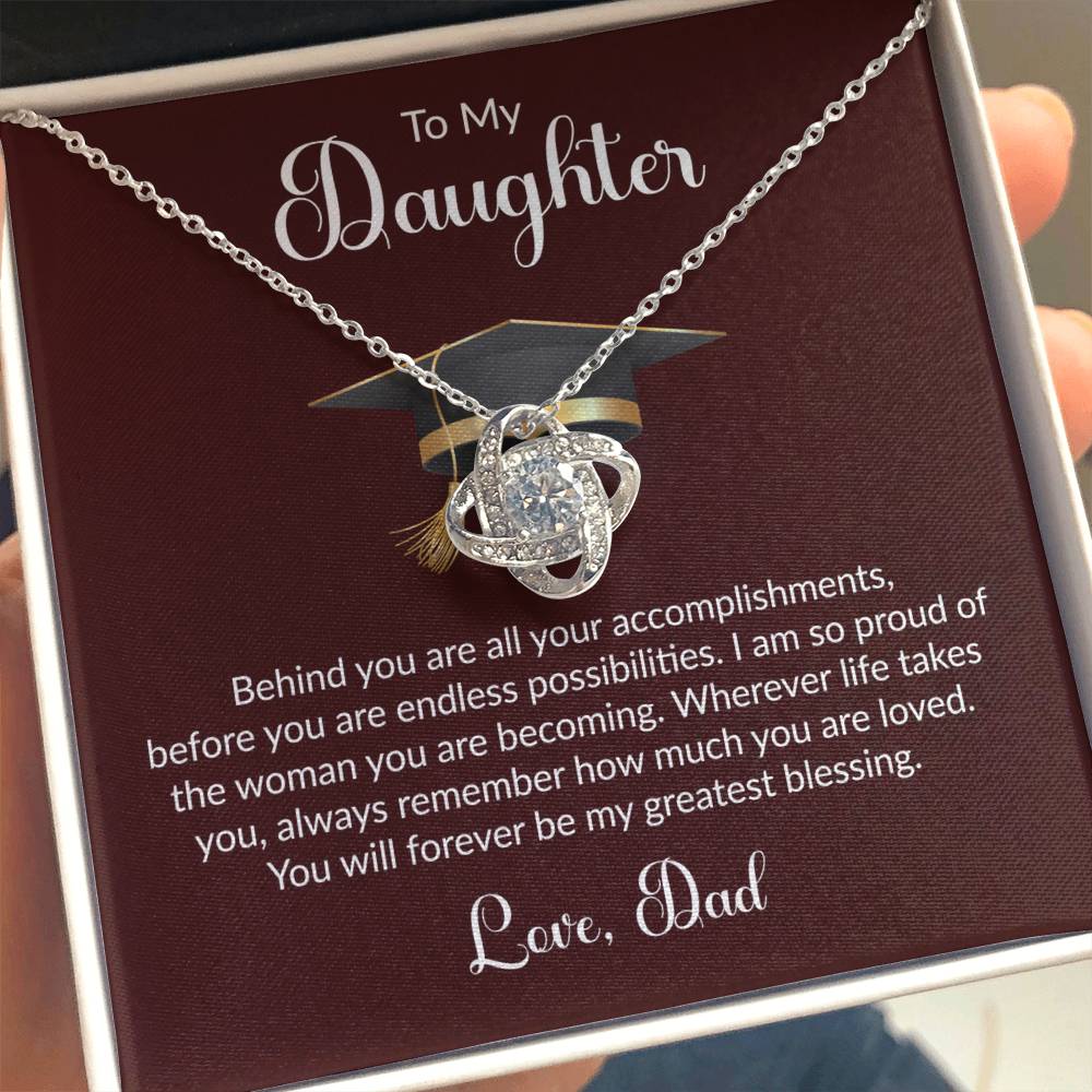 To My Daughter – Proud Dad Graduation Necklace