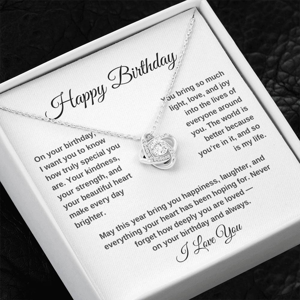 Happy Birthday – You Are Deeply Loved | Love Knot Necklace