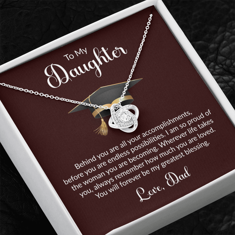 To My Daughter – Proud Dad Graduation Necklace