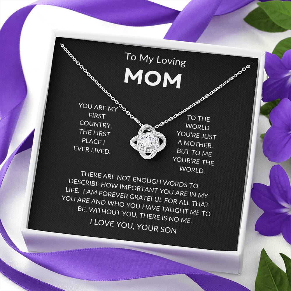 Mom - You're The World - Love Knot Necklace From Son