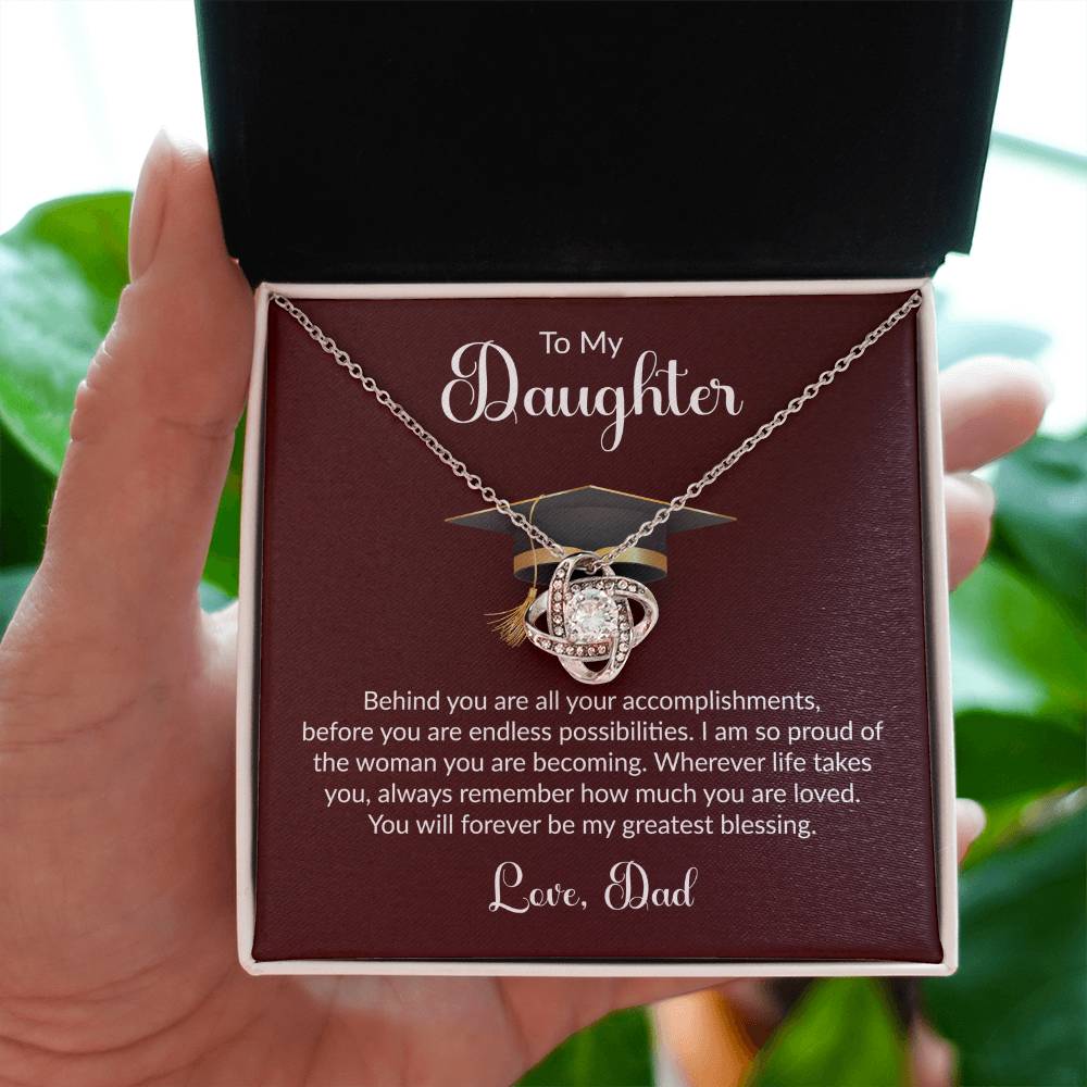 To My Daughter – Proud Dad Graduation Necklace