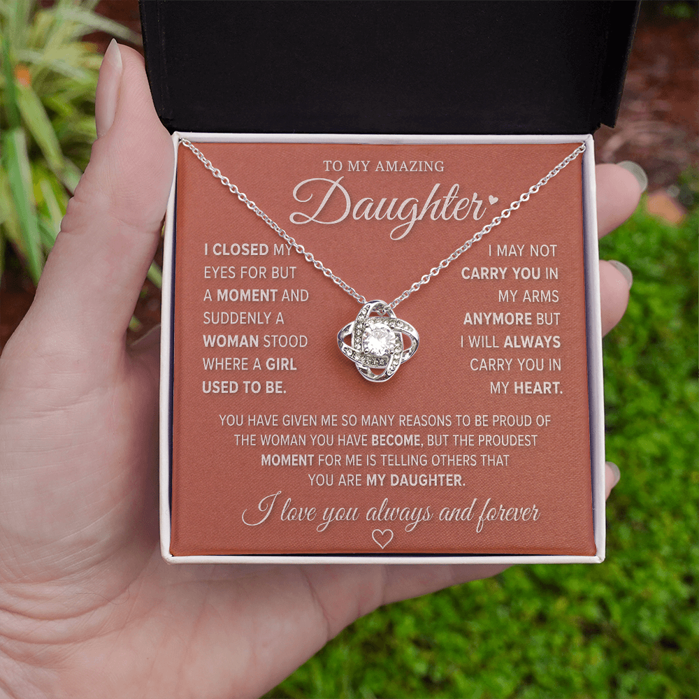 To My Amazing Daughter – Love Knot Necklace