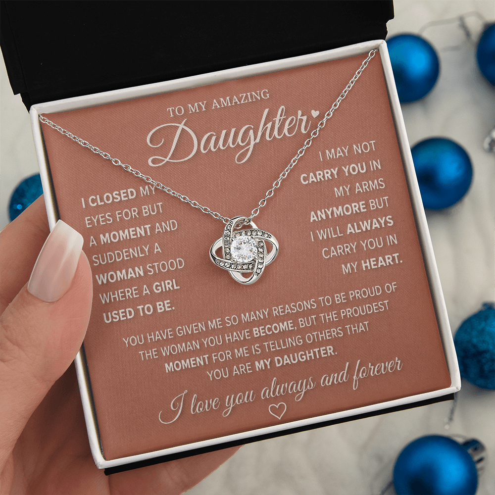 To My Amazing Daughter – Love Knot Necklace