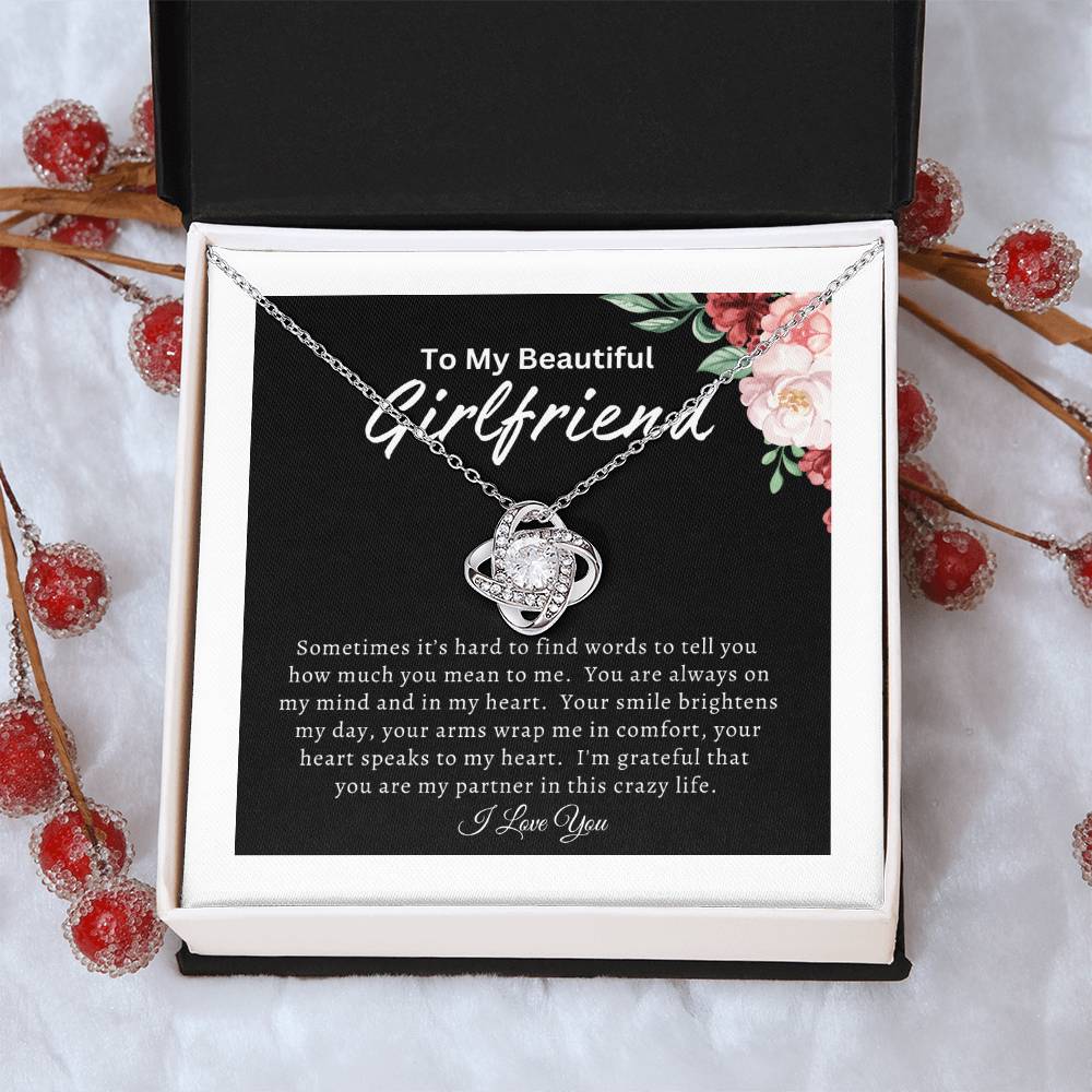 To My Beautiful Girlfriend (Mother's Day Gift, Birthday Gift, Valentine's Day Gift) - Love Knot Necklace