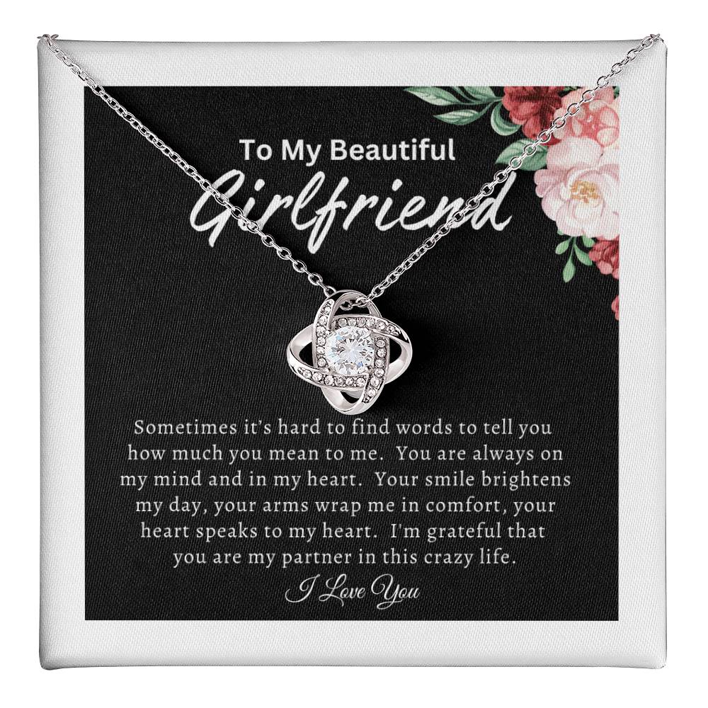 To My Beautiful Girlfriend (Mother's Day Gift, Birthday Gift, Valentine's Day Gift) - Love Knot Necklace