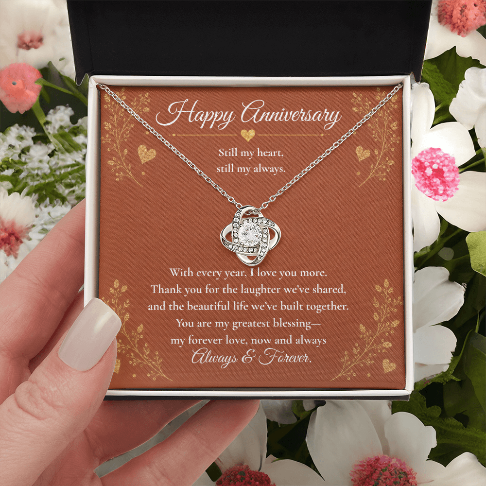 To My Wife – My Heart, My Always | Anniversary Love Knot Necklace