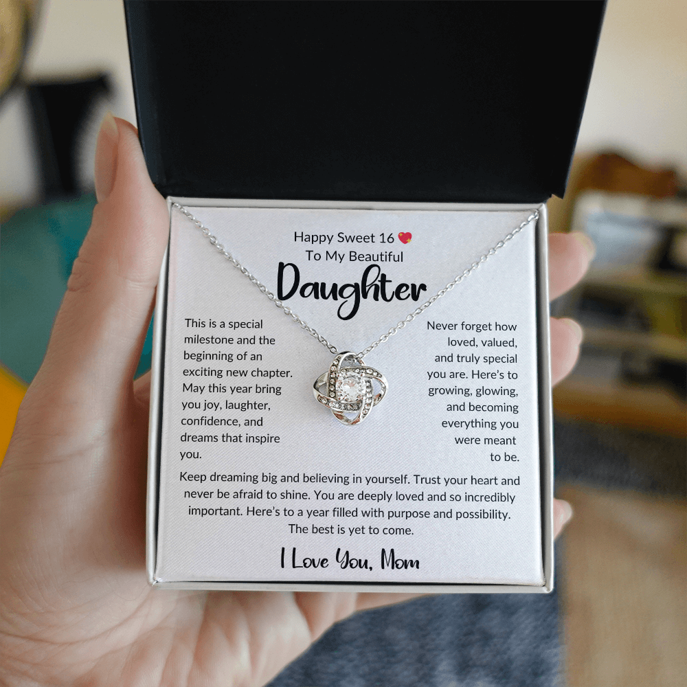 Happy Sweet 16 💖 To Our Beautiful Daughter Love Knot Necklace