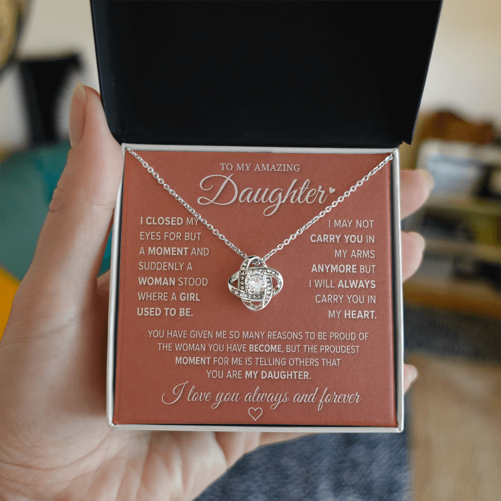 To My Amazing Daughter – Love Knot Necklace