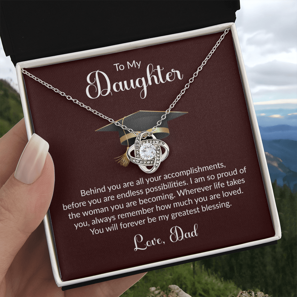 To My Daughter – Proud Dad Graduation Necklace