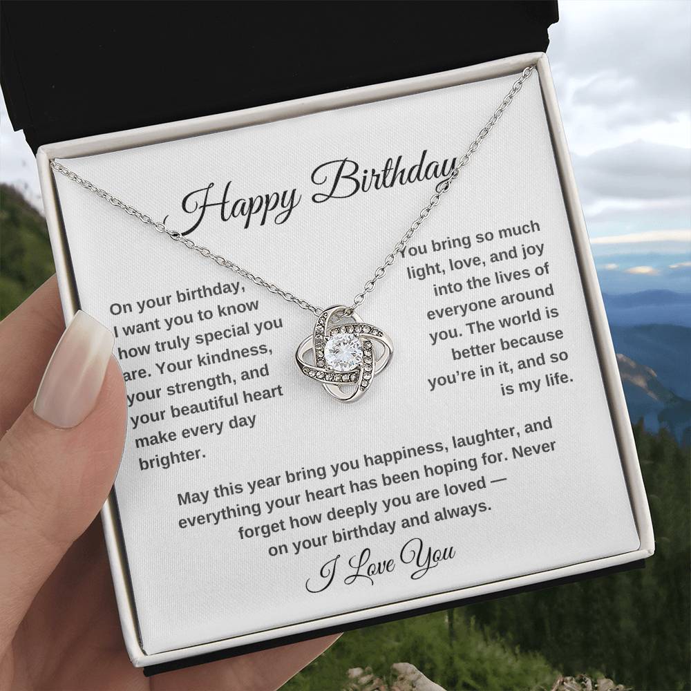Happy Birthday – You Are Deeply Loved | Love Knot Necklace