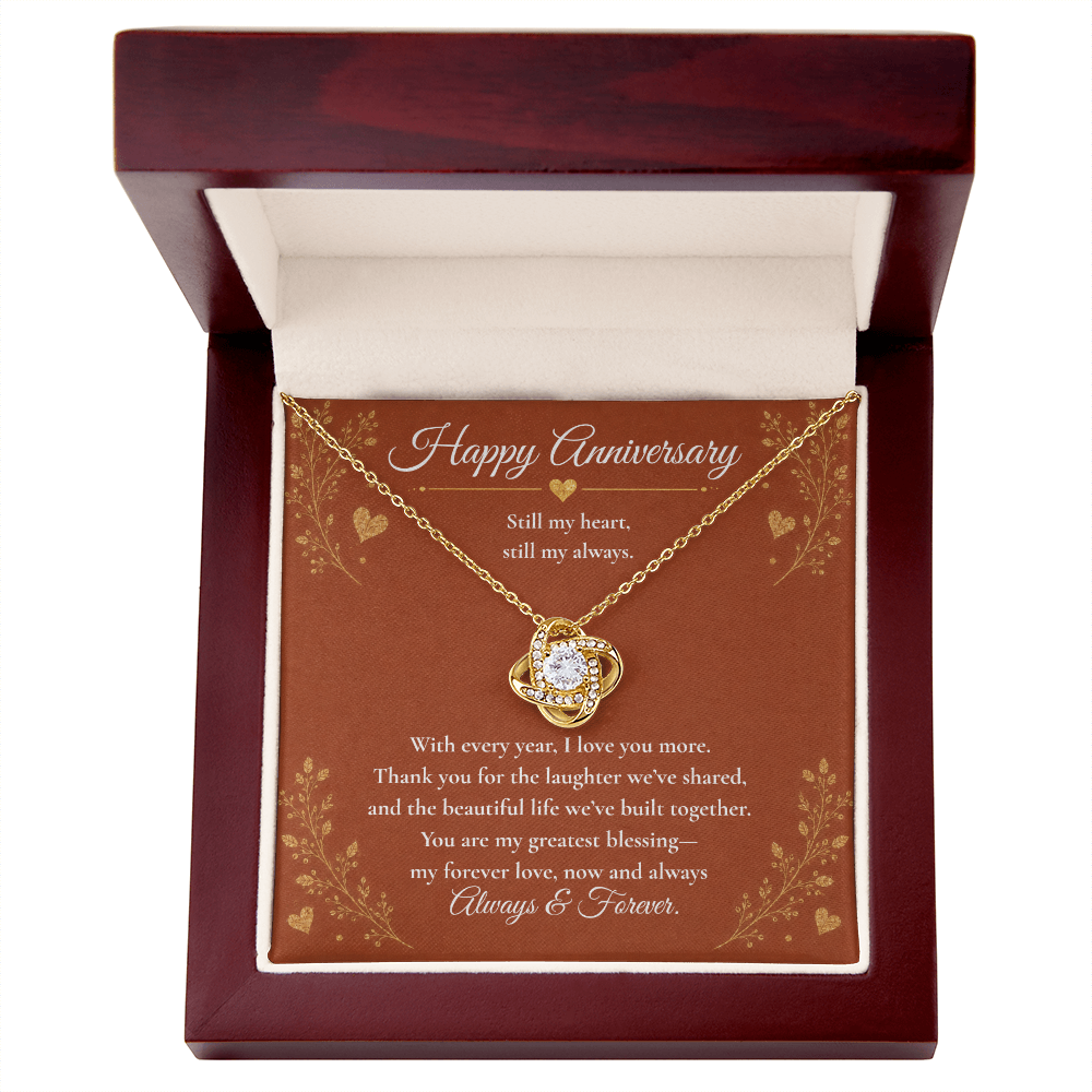 To My Wife – My Heart, My Always | Anniversary Love Knot Necklace