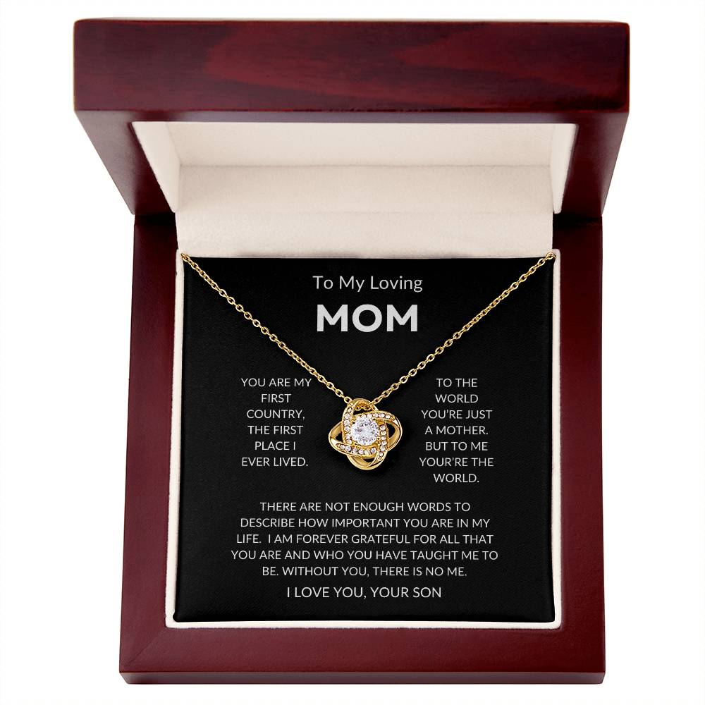 Mom - You're The World - Love Knot Necklace From Son