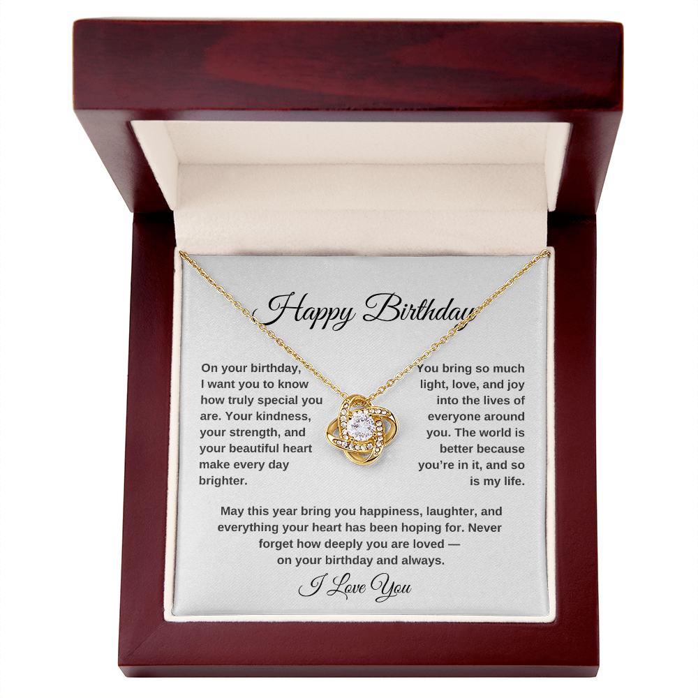 Happy Birthday – You Are Deeply Loved | Love Knot Necklace