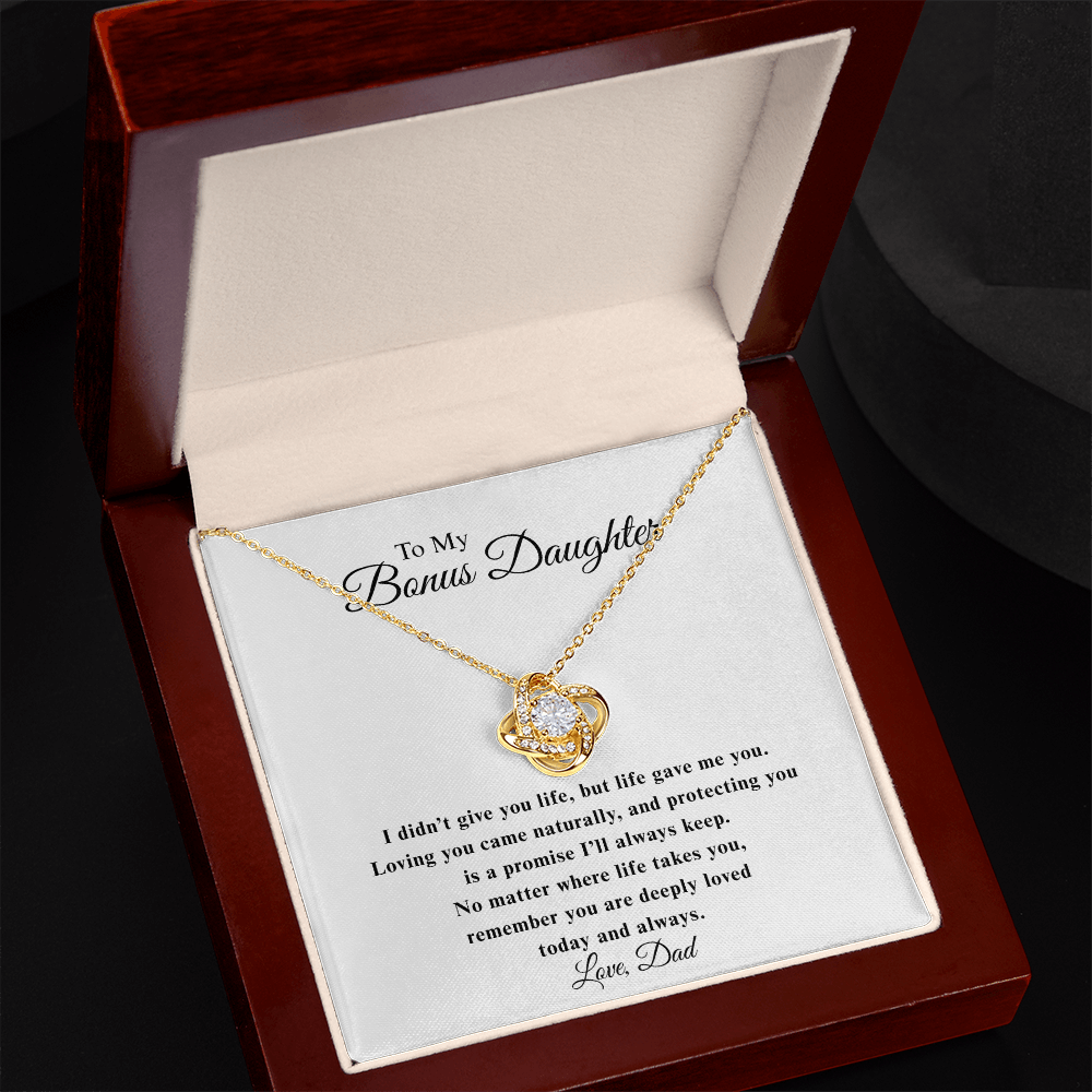 To My Bonus Daughter – Love Knot Necklace from Dad