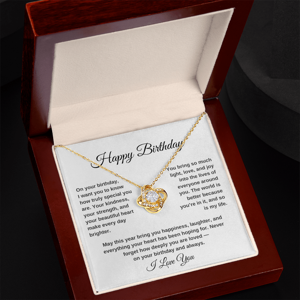 Happy Birthday – You Are Deeply Loved | Love Knot Necklace