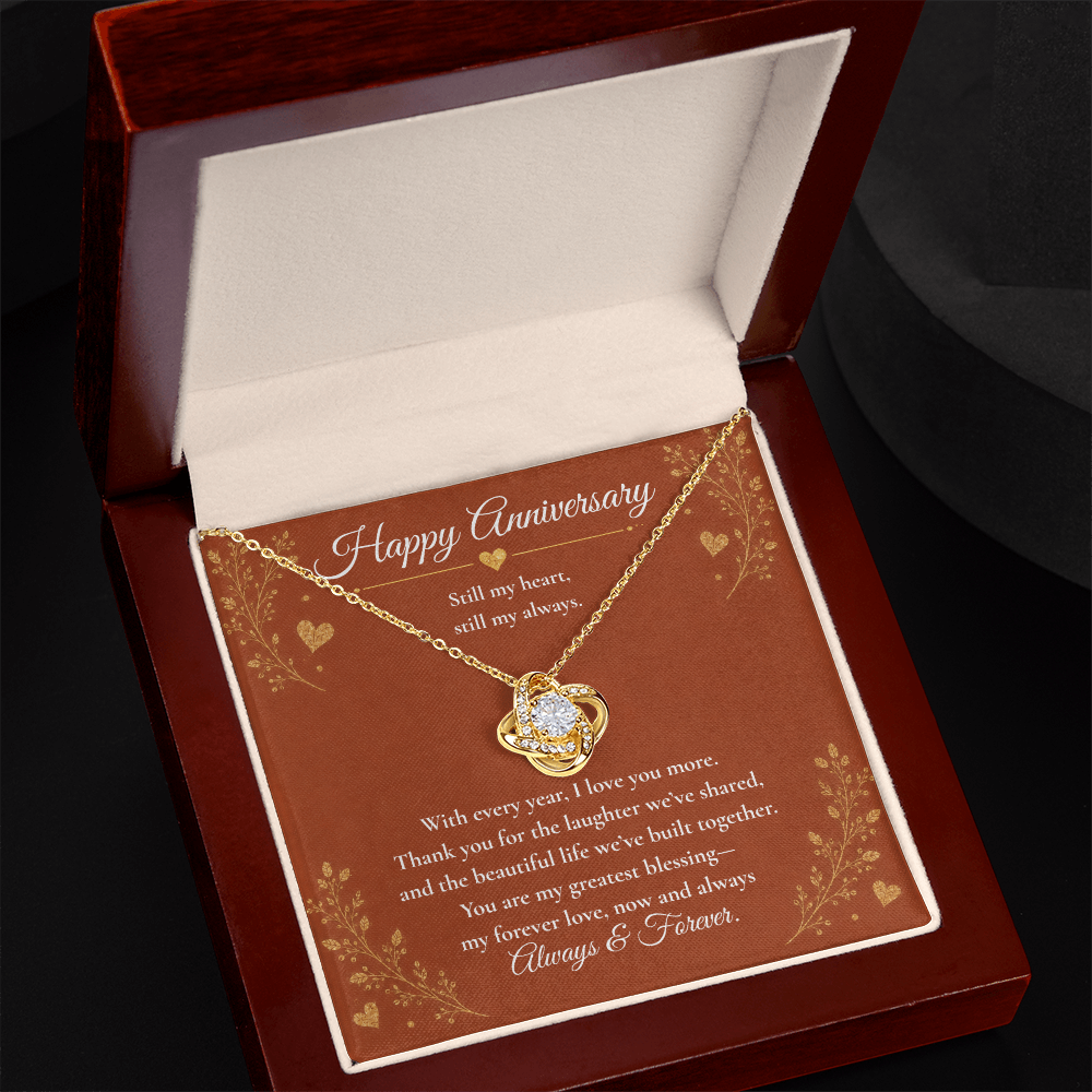 To My Wife – My Heart, My Always | Anniversary Love Knot Necklace