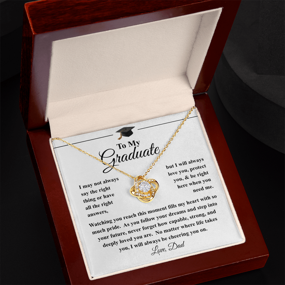 To My Daughter Graduation Necklace - Love Knot