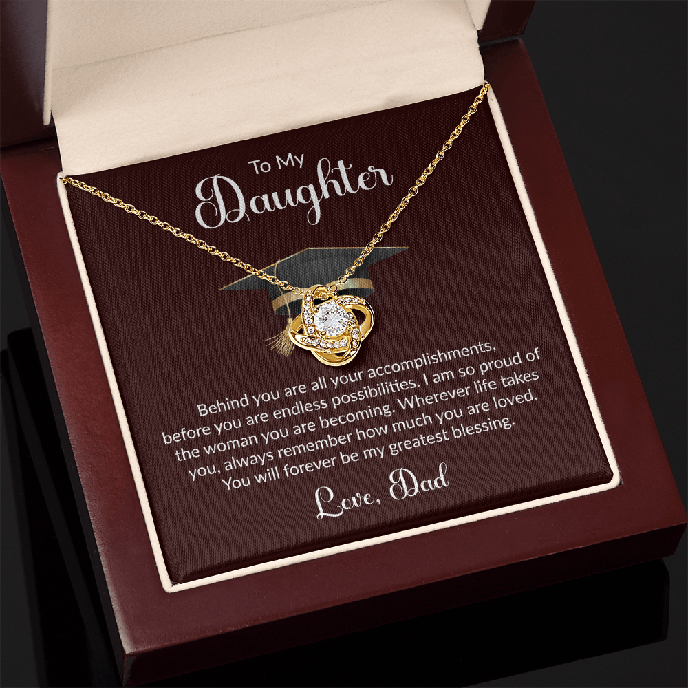 To My Daughter – Proud Dad Graduation Necklace
