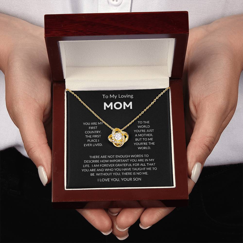 Mom - You're The World - Love Knot Necklace From Son