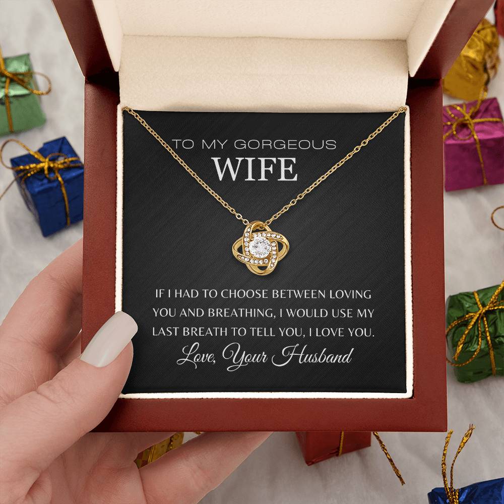 To My Gorgeous Wife | Love Knot Necklace