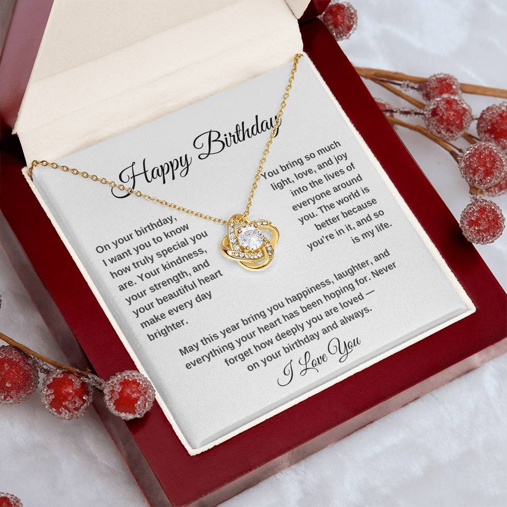 Happy Birthday – You Are Deeply Loved | Love Knot Necklace
