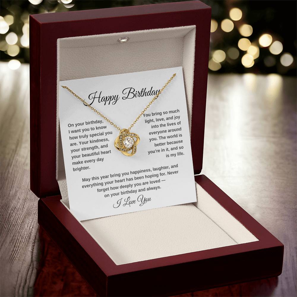 Happy Birthday – You Are Deeply Loved | Love Knot Necklace