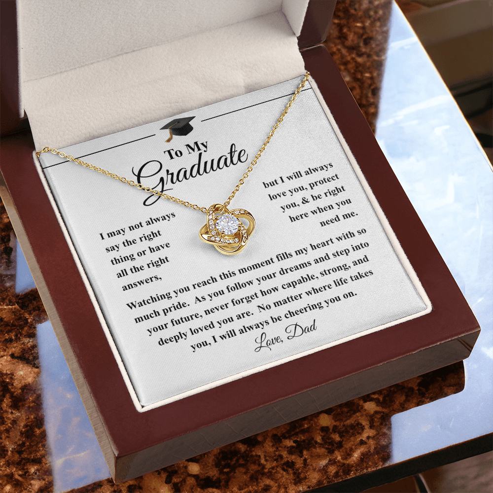 To My Daughter Graduation Necklace - Love Knot