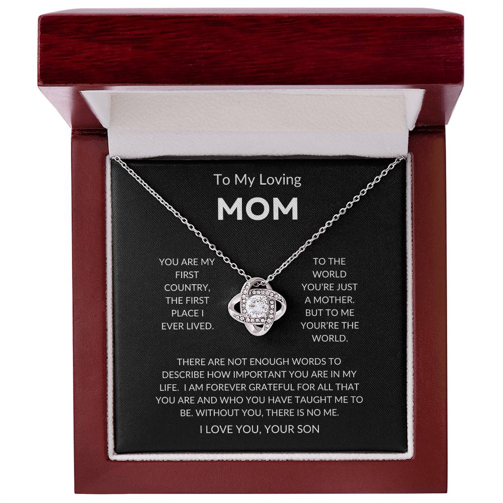 Mom - You're The World - Love Knot Necklace From Son