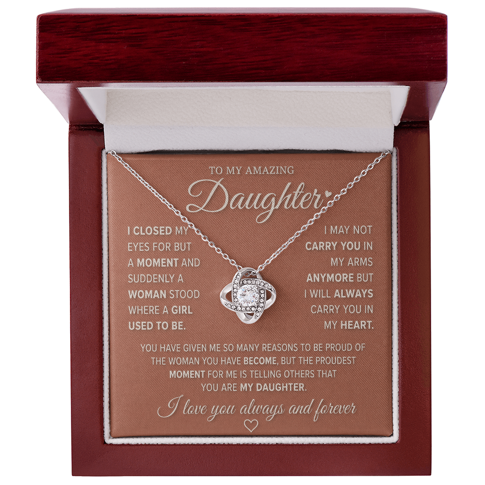 To My Amazing Daughter – Love Knot Necklace