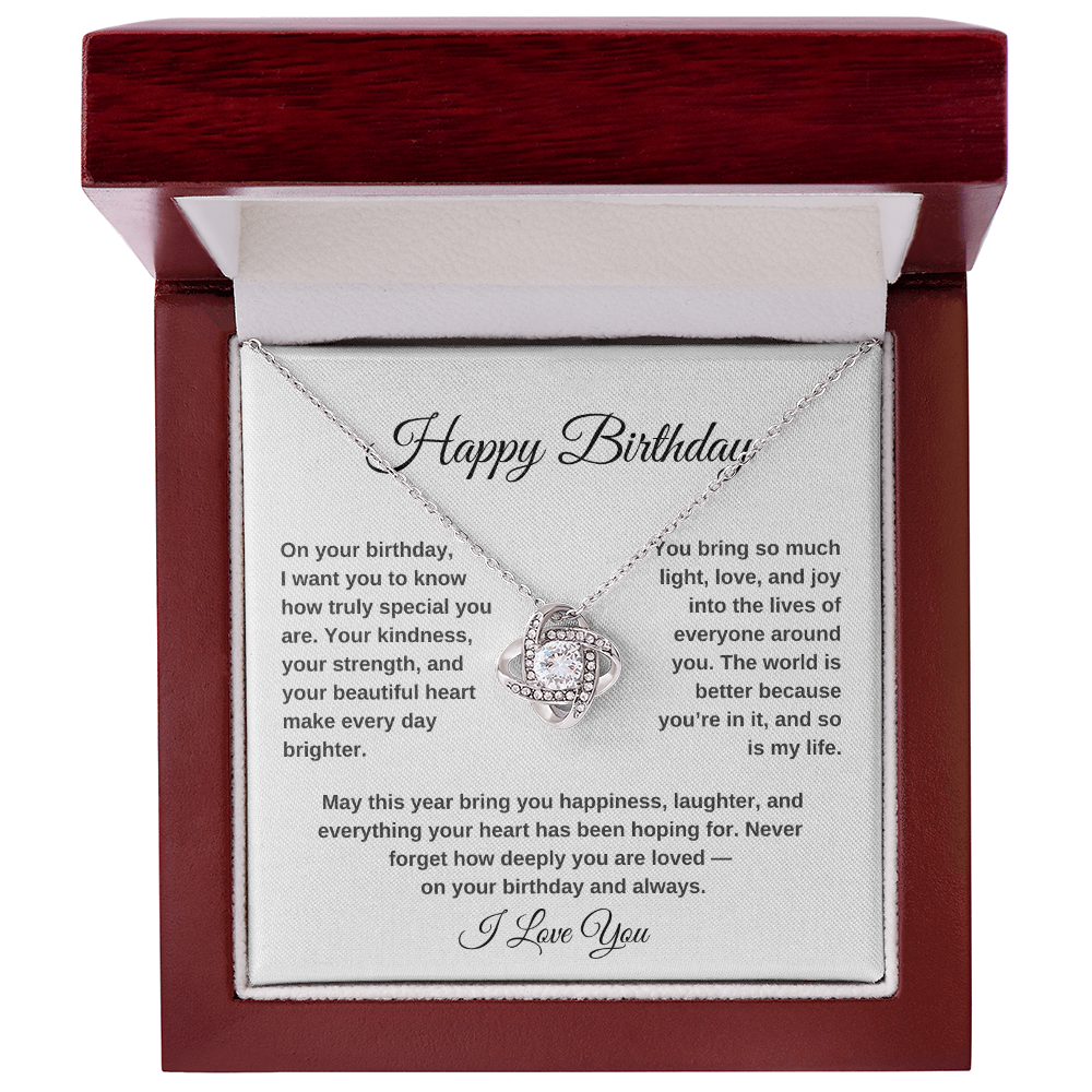 Happy Birthday – You Are Deeply Loved | Love Knot Necklace