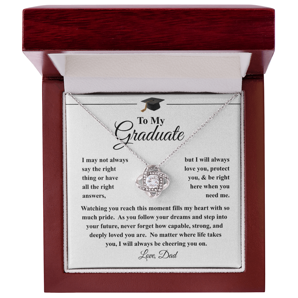 To My Daughter Graduation Necklace - Love Knot