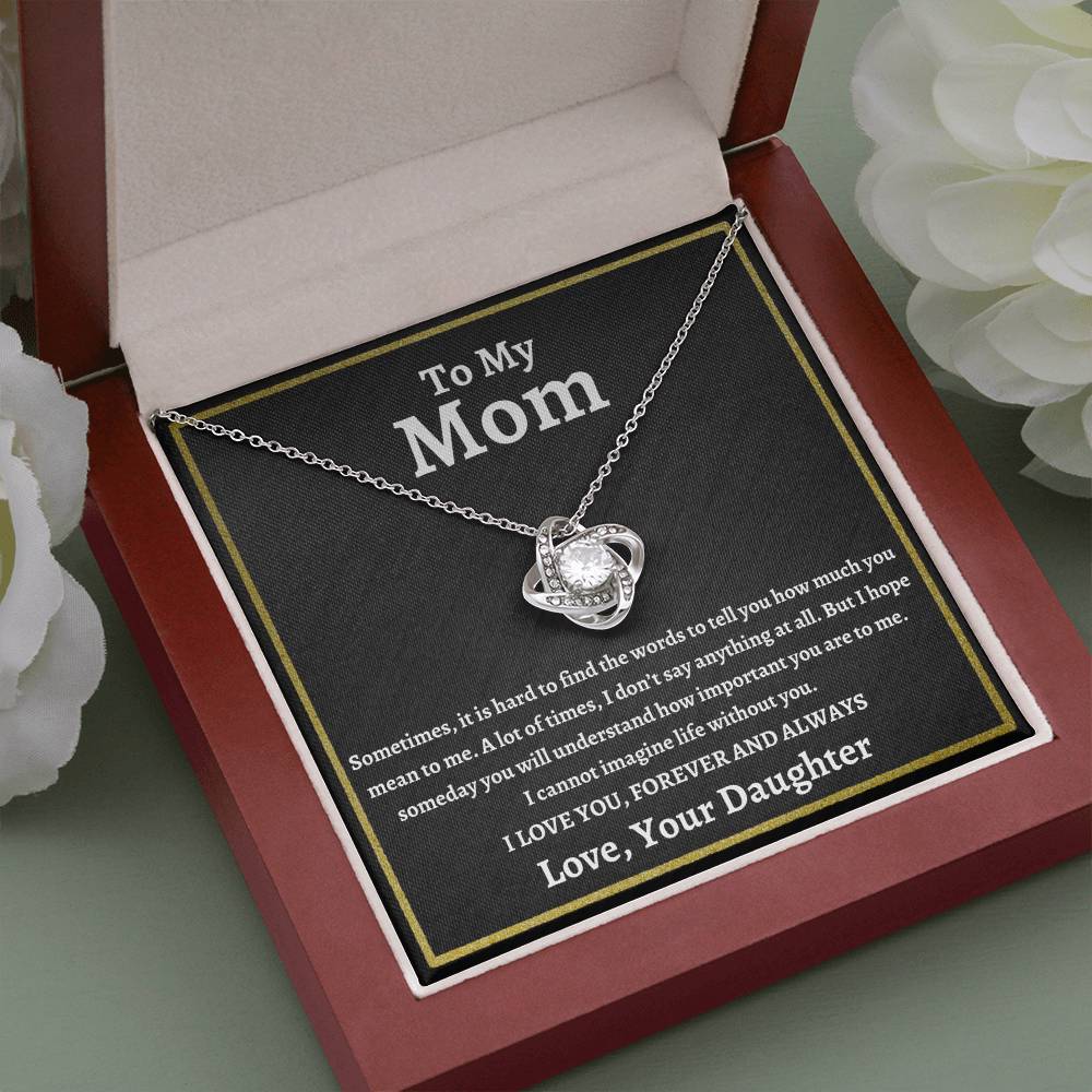 To My Mom | I Love You Forever and Always | Love Knot Necklace