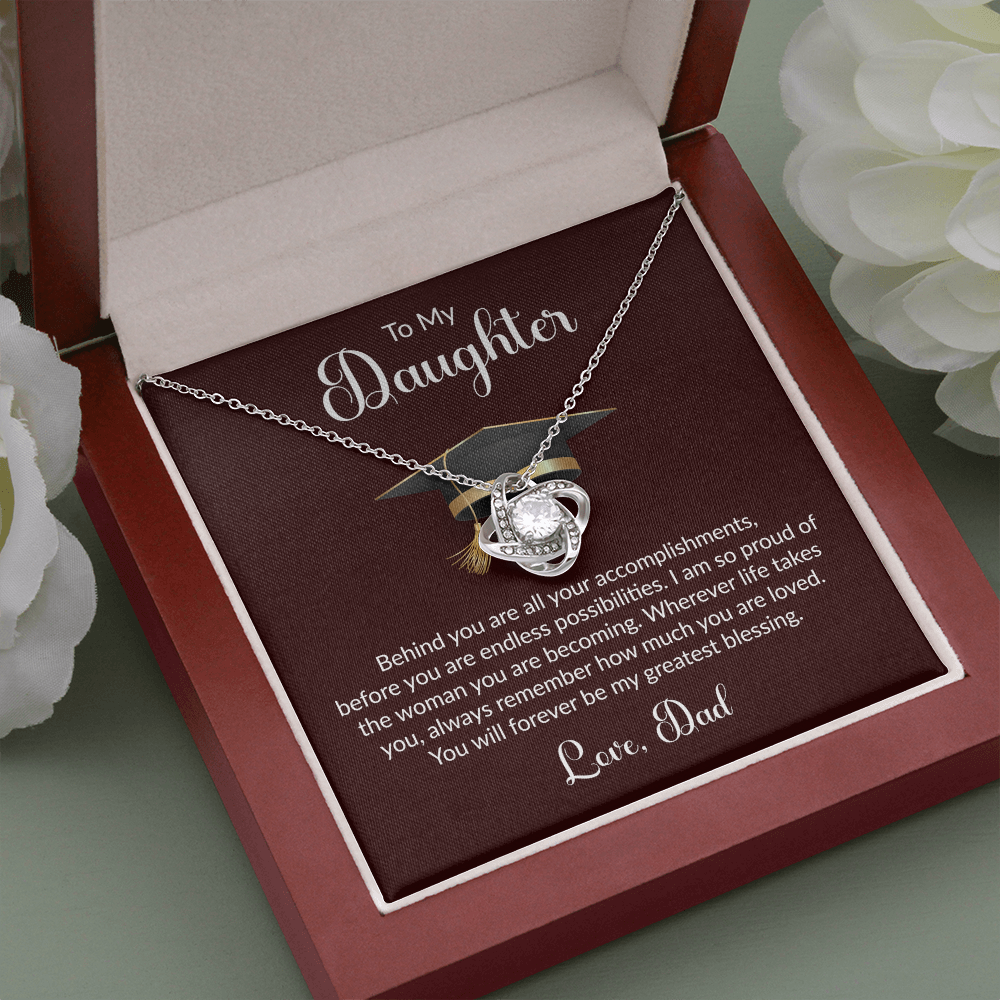 To My Daughter – Proud Dad Graduation Necklace